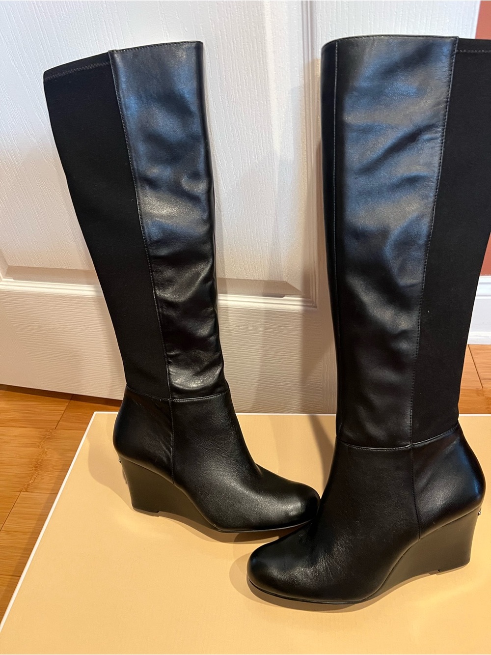 Michael Kors Black Over-the-Knee Wedge Boots